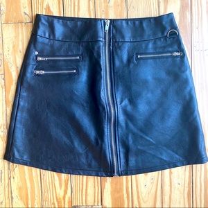 fab’rik Asher Black Faux Leather Mini Skirt